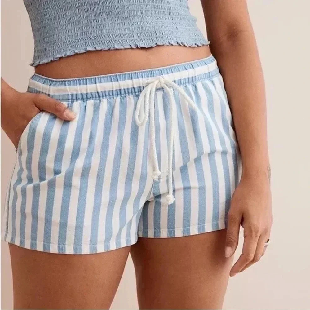 Aerie Chambray Stripe Shorts Size XS